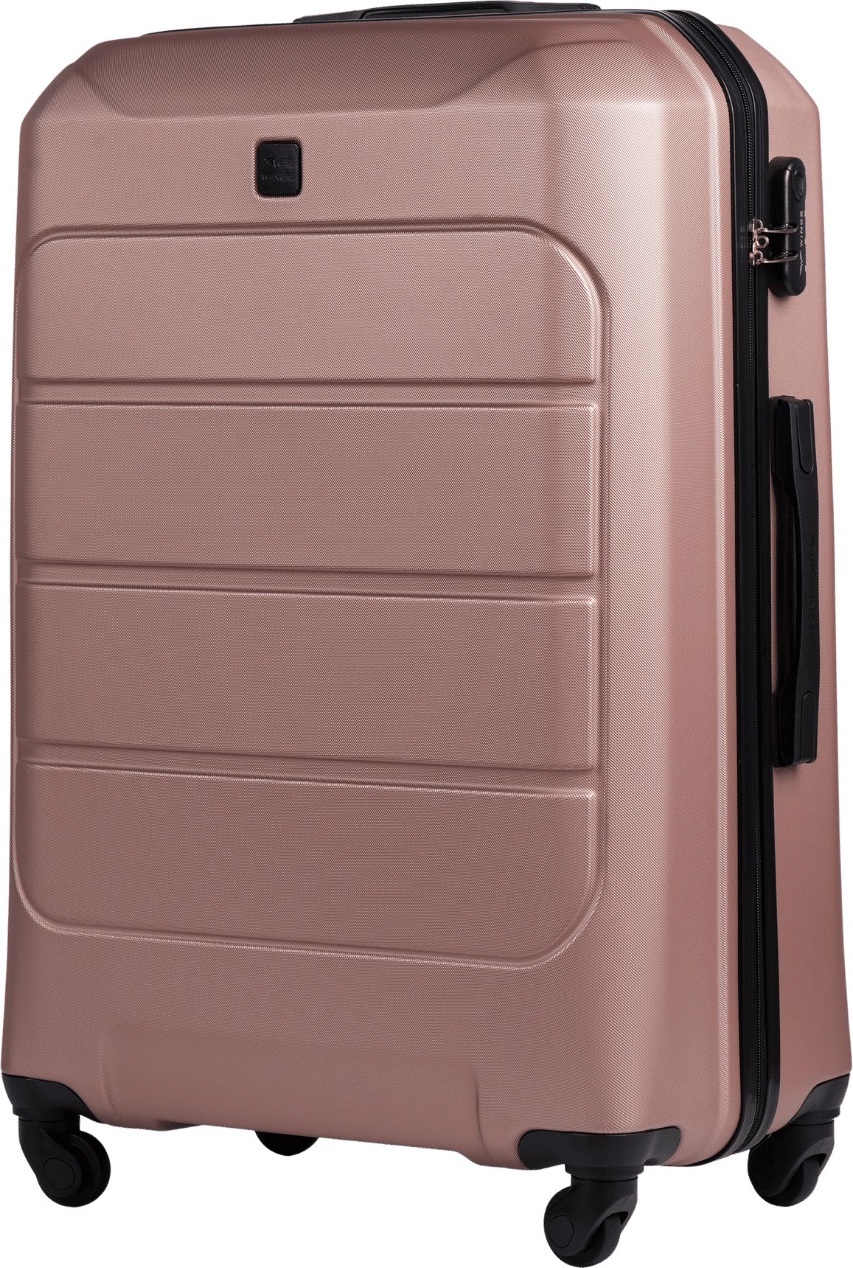 Rosegold velký cestovní kufr WINGS GANNET GAN01 GANNET, Walizka duża ABS+ L Wings, ROSE GOLD