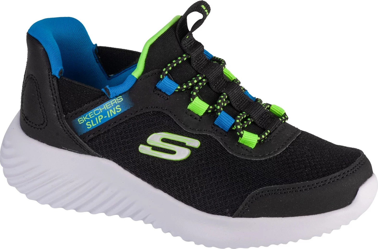 Černé chlapecké tenisky Skechers Slip-Ins: Bounder - Brisk-Burst (Velikost 28)