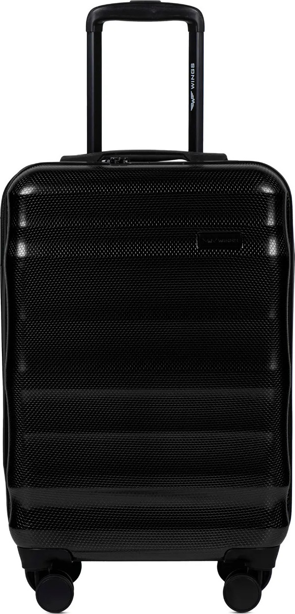 Černý cestovní kufr WINGS VULTURE vel. S PC17268, Cabin suitcase Wings S, Black, Policarbon