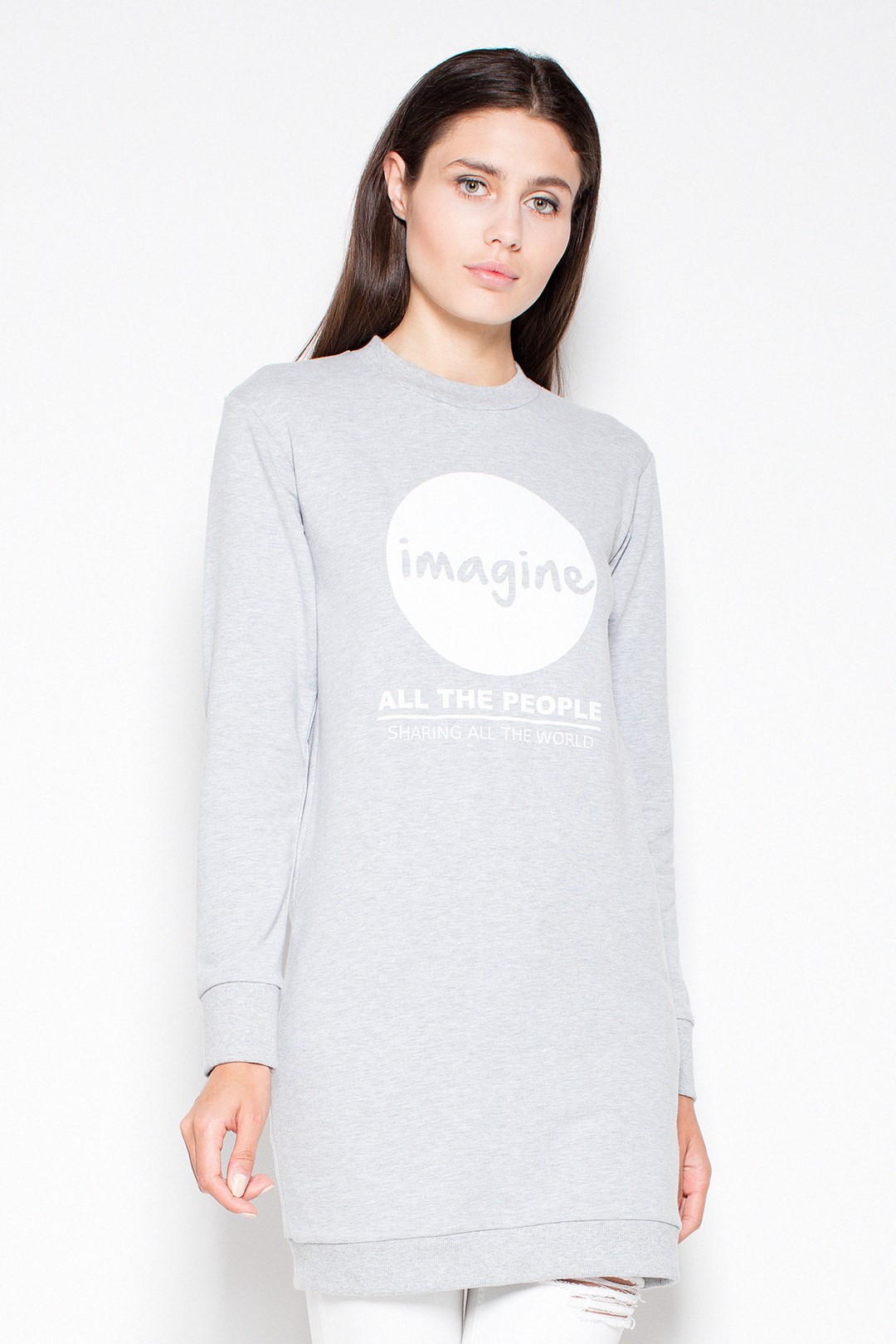 ŠEDÁ DLOUHÁ MIKINA IMAGINE VT015 GREY Velikost: L/XL