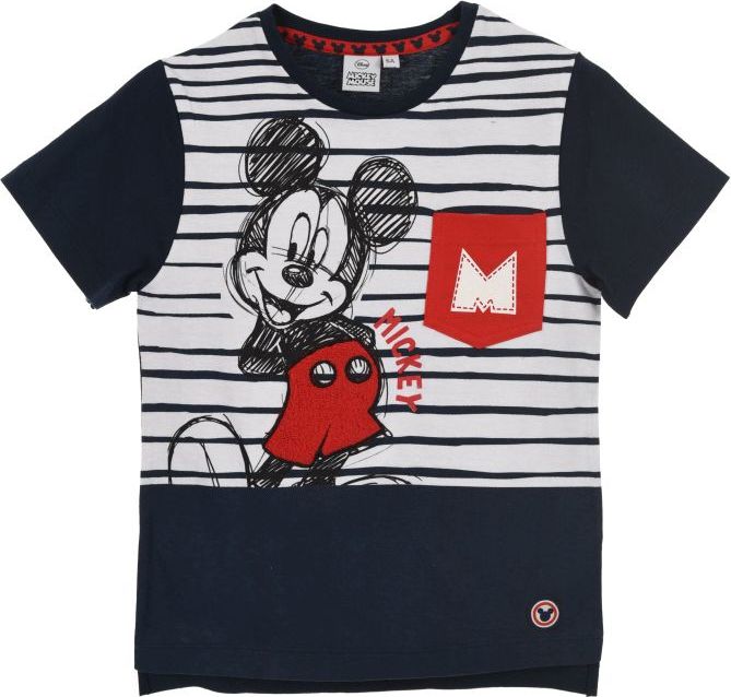 MICKEY MOUSE CHLAPECKÉ MODRÉ PRUHOVANÉ TRIČKO Velikost: 128