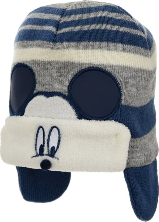 Mickey Mouse modrošedá zimní čepice (Velikost 48)