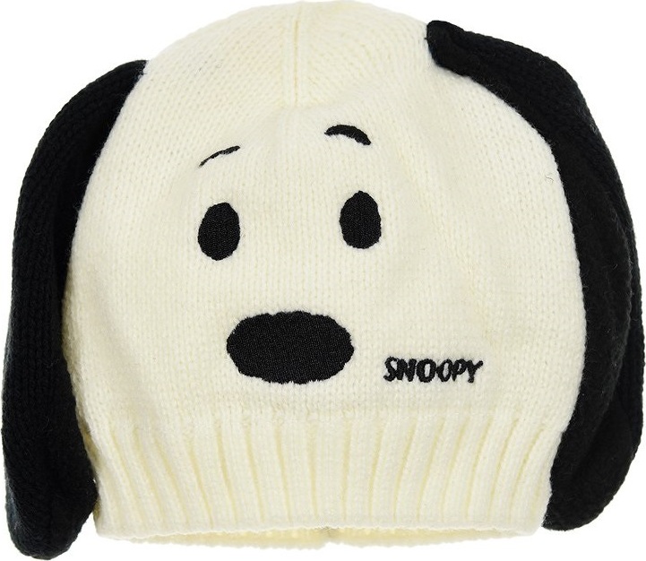 SNOOPY ZIMNÍ ČEPICE S OUŠKAMA BÍLÁ Velikost: 48