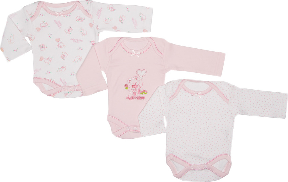 Nursery 3-dílný kojenecký růžový set (Velikost 56/62)