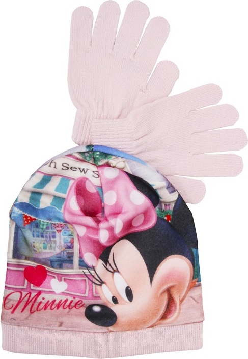 MINNIE MOUSE DÍVČÍ RŮŽOVÝ SET S CELOPLOŠNÝM POTISKEM Velikost: 52