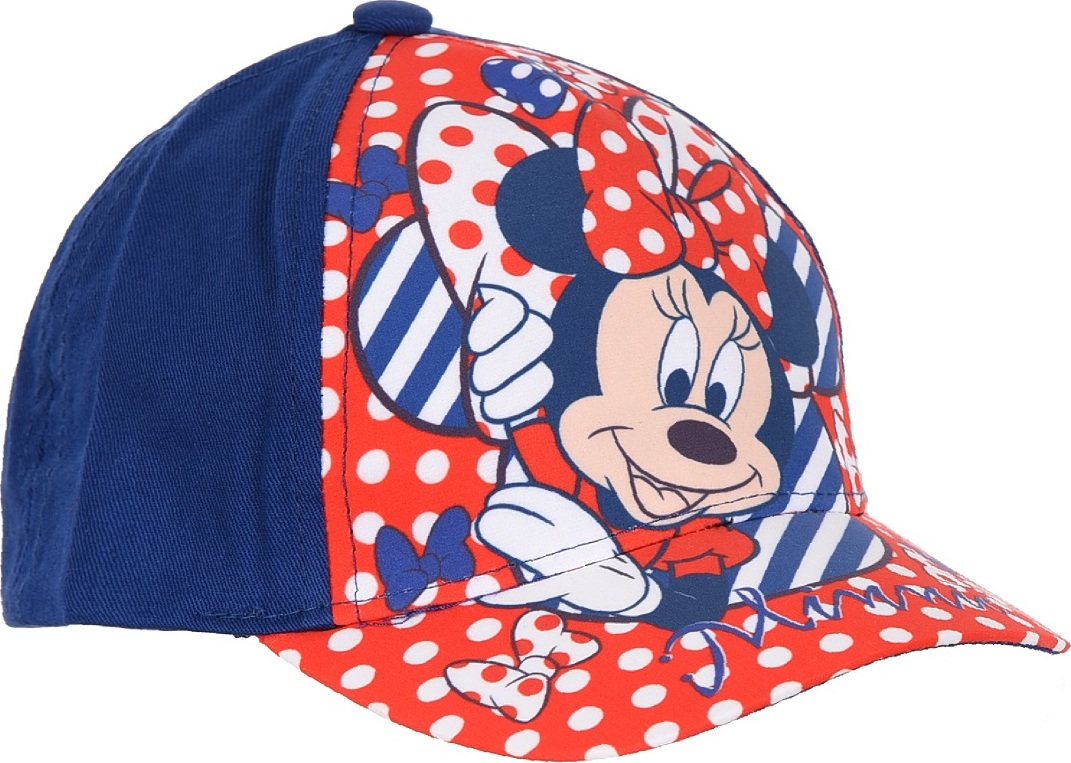 Minnie Mouse modrá dívčí kšiltovka s puntíky (Velikost 52)