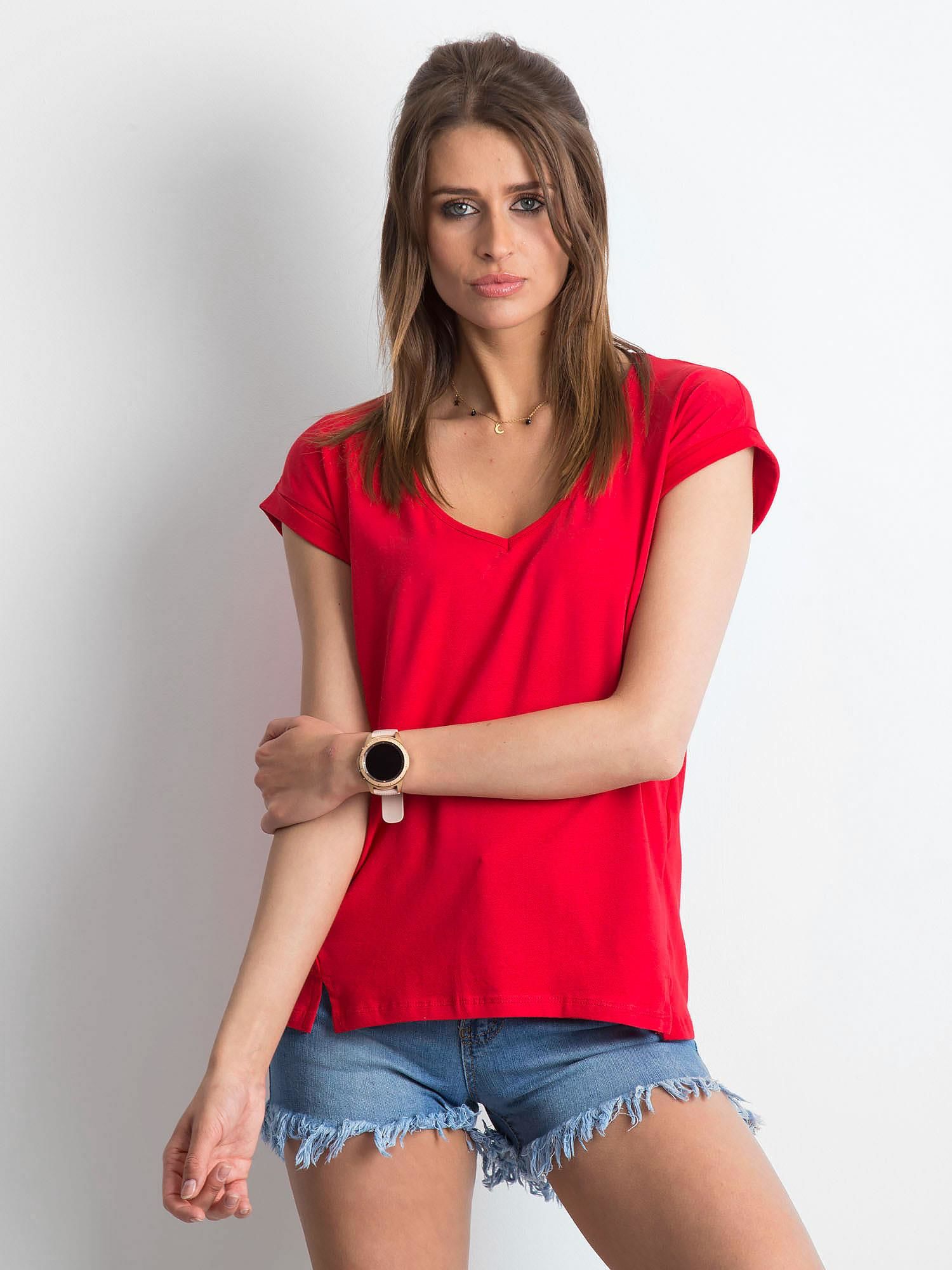 DÁMSKÉ ČERVENÉ TRIČKO RV-TS-4839.42P-RED Velikost: XS