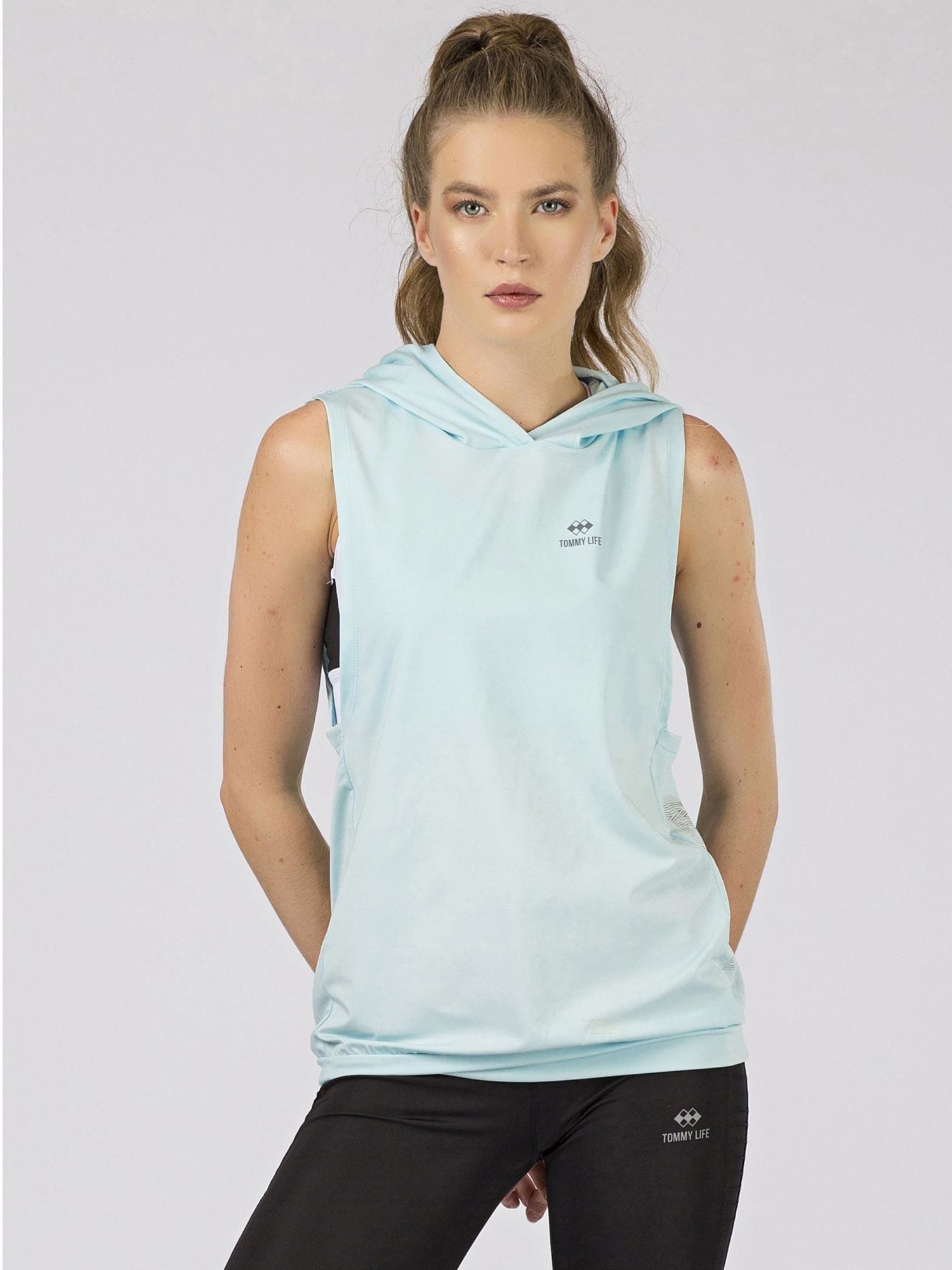 TOMMY LIFE DÁMSKÉ MODRÉ TRIČKO S KAPUCÍ 298-BZ-TL-97106.32-LIGHT BLUE Velikost: XL