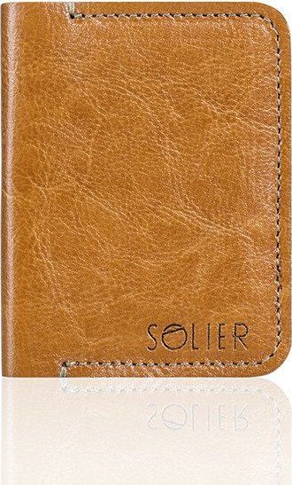 ELEGANTNÍ PÁNSKÉ POUZDRO NA DOKLADY SOLIER SW11 SLIM CAMEL Velikost: ONE SIZE