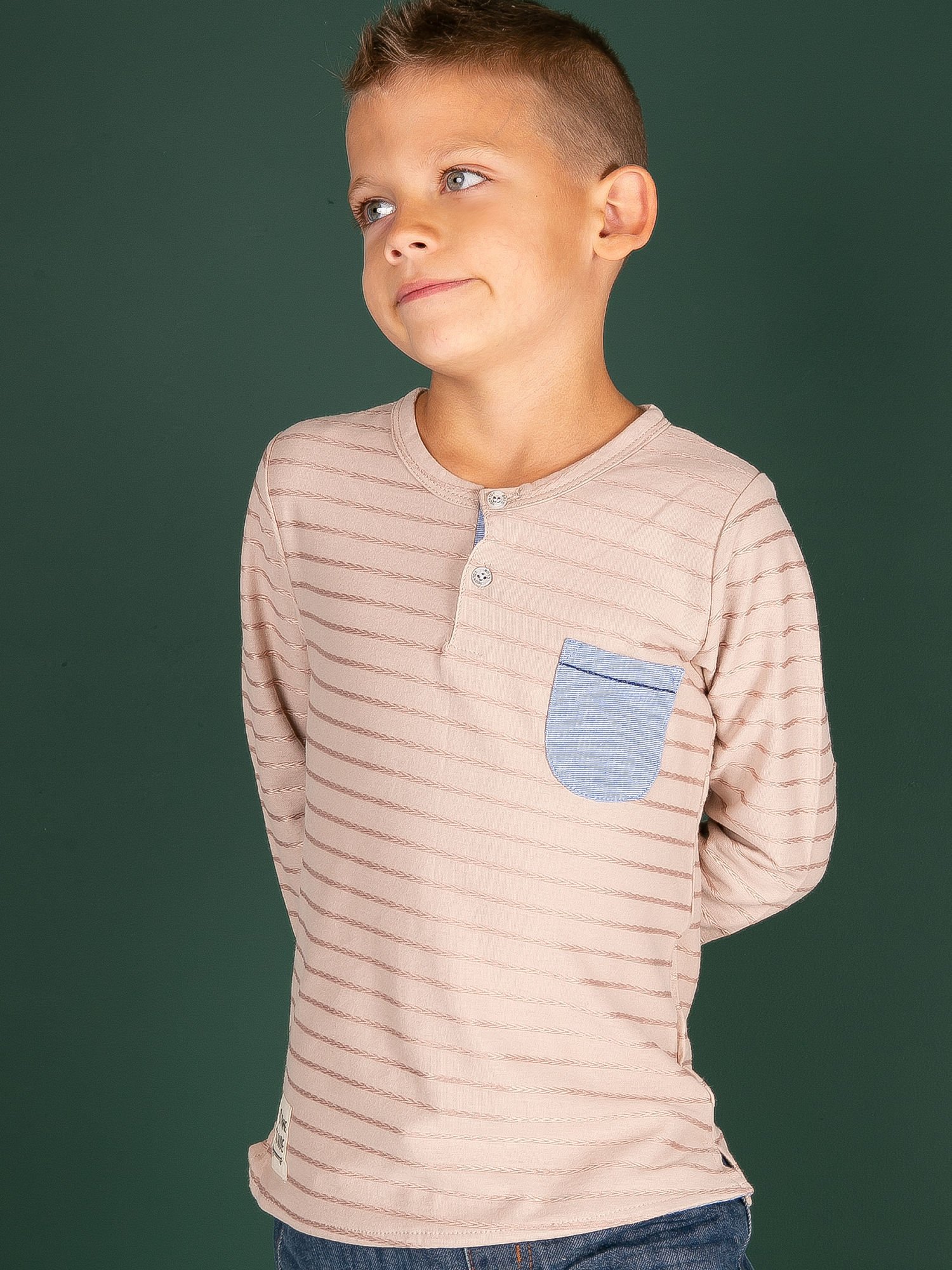 Chlapecké tričko s kapsičkou TY-BZ-9111.98-beige Velikost: 98