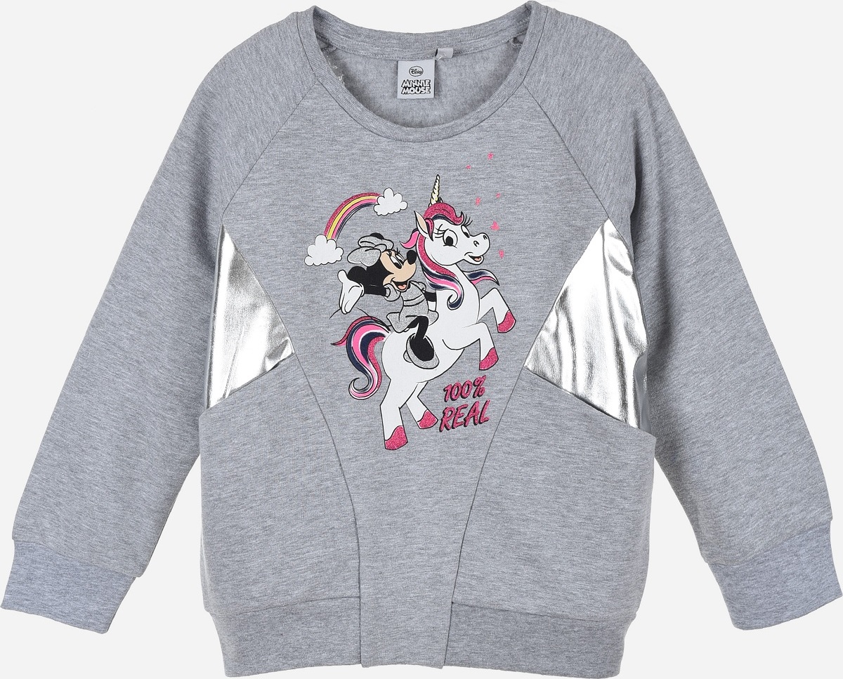 Minnie Mouse - šedá dívčí mikina s potiskem (Velikost 98)