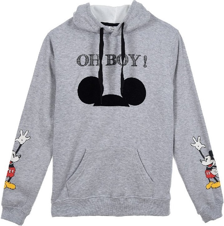 Mickey Mouse světle šedá pánská mikina Oh Boy (Velikost S)