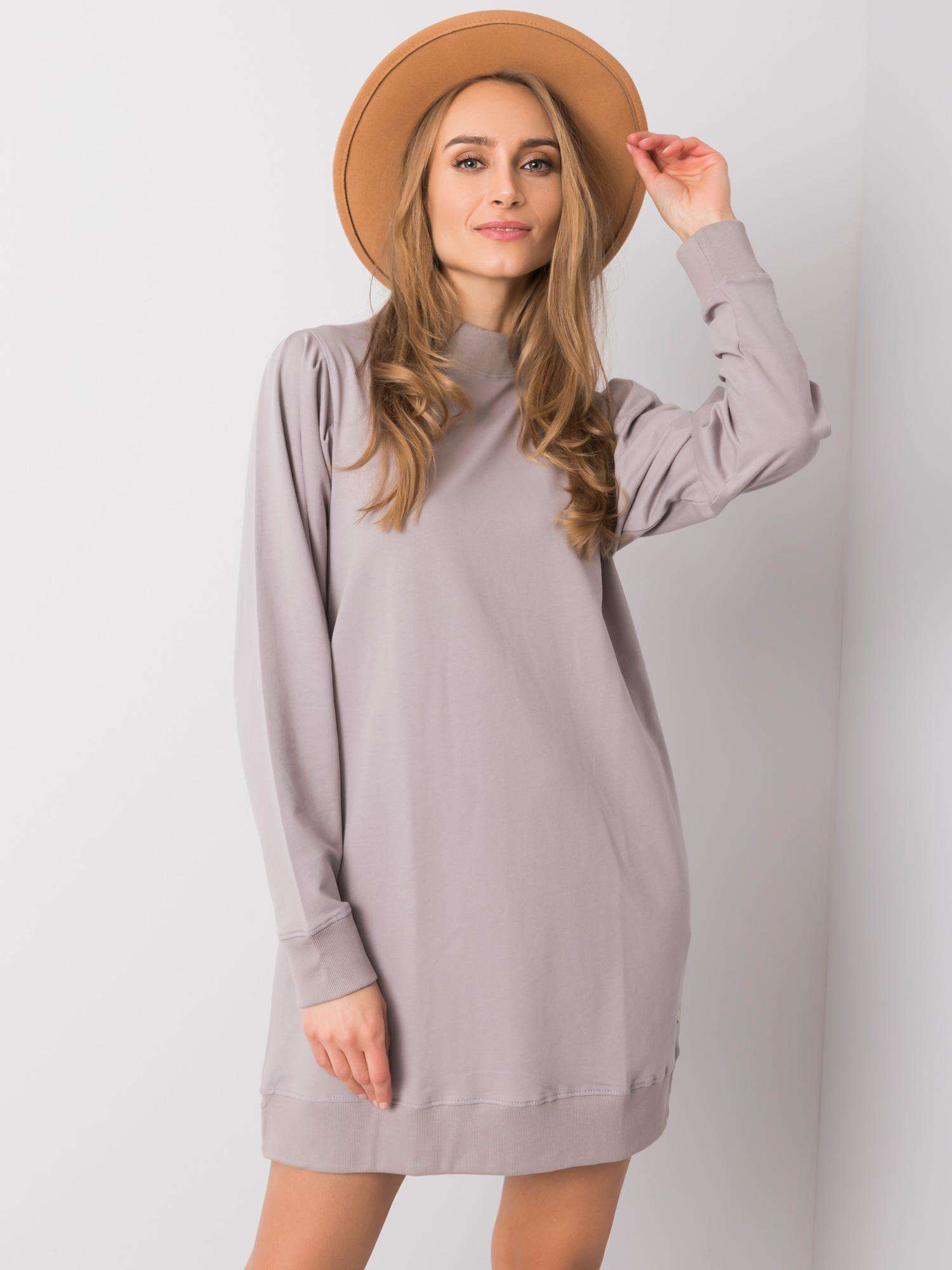 ŠEDÉ MIKINOVÉ ŠATY TW-SK-G-084.63-GREY Velikost: XL