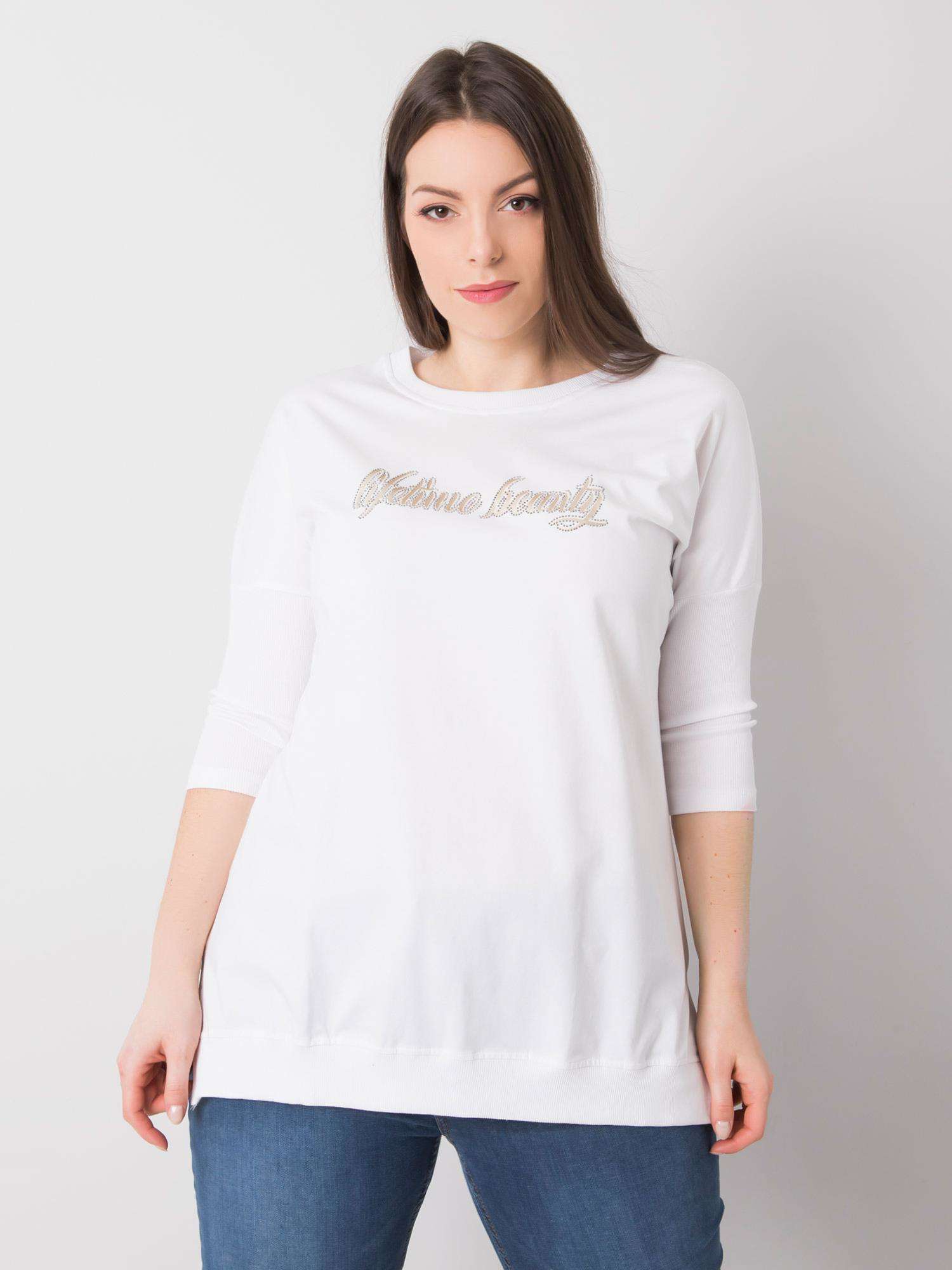 BÍLÁ HALENKA SE ZLATÝM NÁPISEM -RV-BZ-6353.40P-WHITE Velikost: ONE SIZE