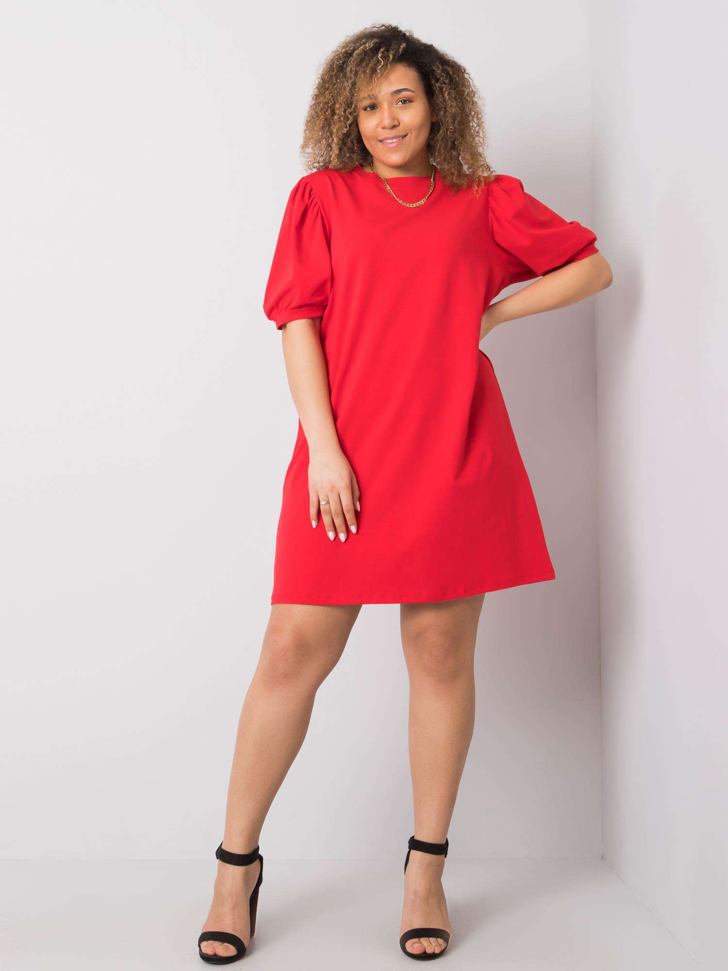 ČERVENÉ DÁMSKÉ ŠATY RV-SK-6319.65-RED Velikost: 2XL