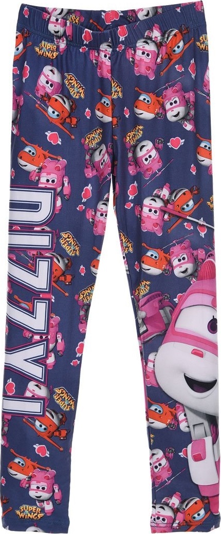 Super Wings Jett and Dizzy tmavě fialové vzorované legíny (Velikost 92/98)