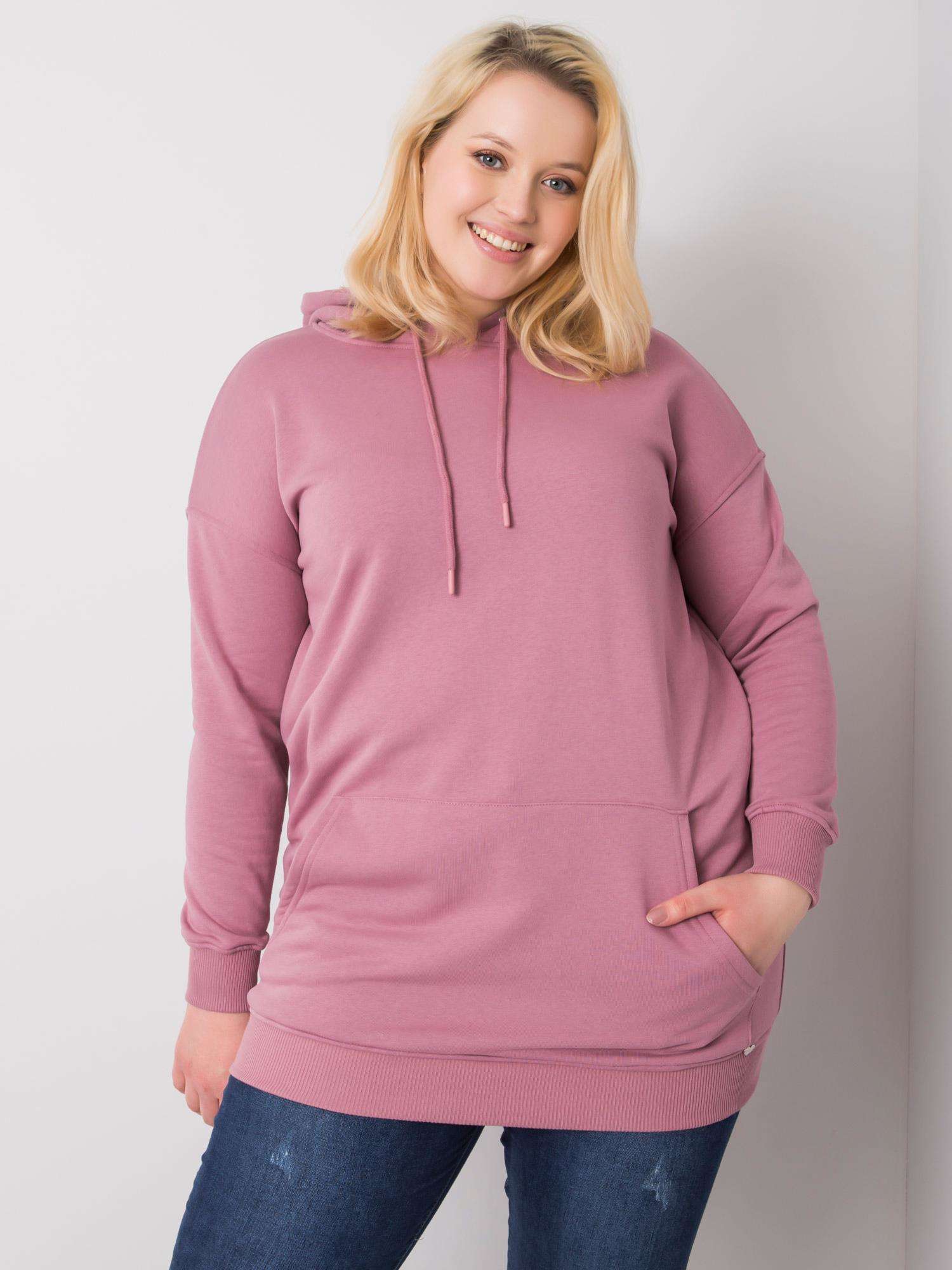 STARORŮŽOVÁ DELŠÍ BASIC MIKINA RV-BL-6338.19X-OLD ROSE Velikost: XL