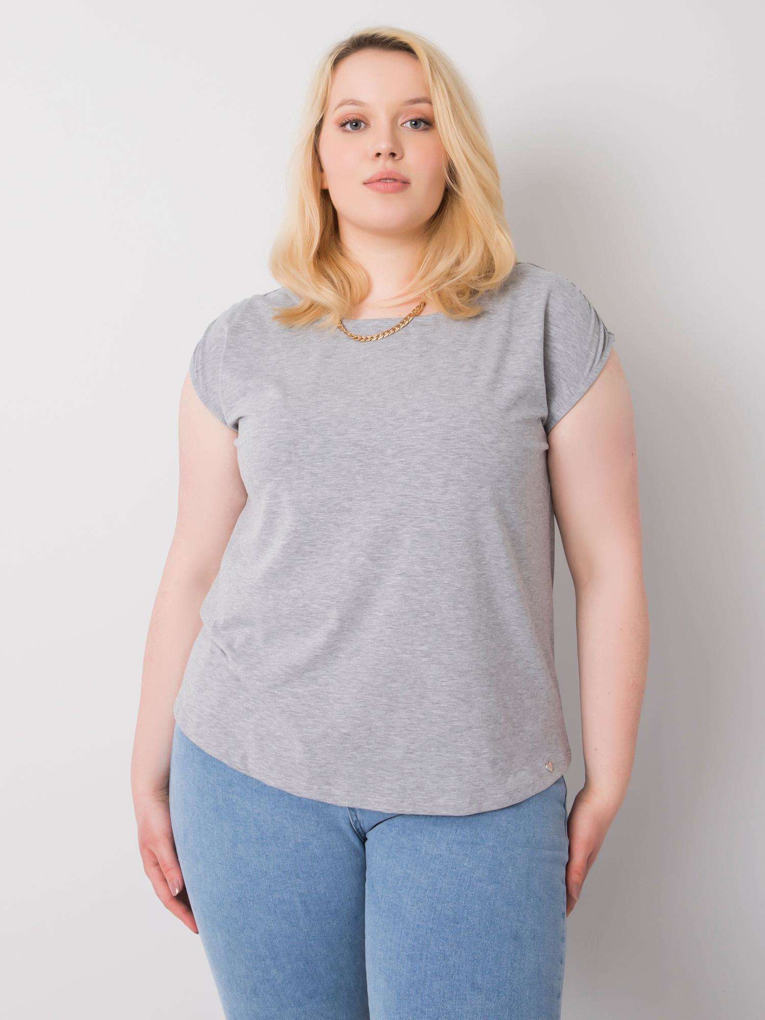 SVĚTLE ŠEDÉ DÁMSKÉ BASIC TRIČKO RV-BZ-6333.88-GRAY Velikost: 2XL