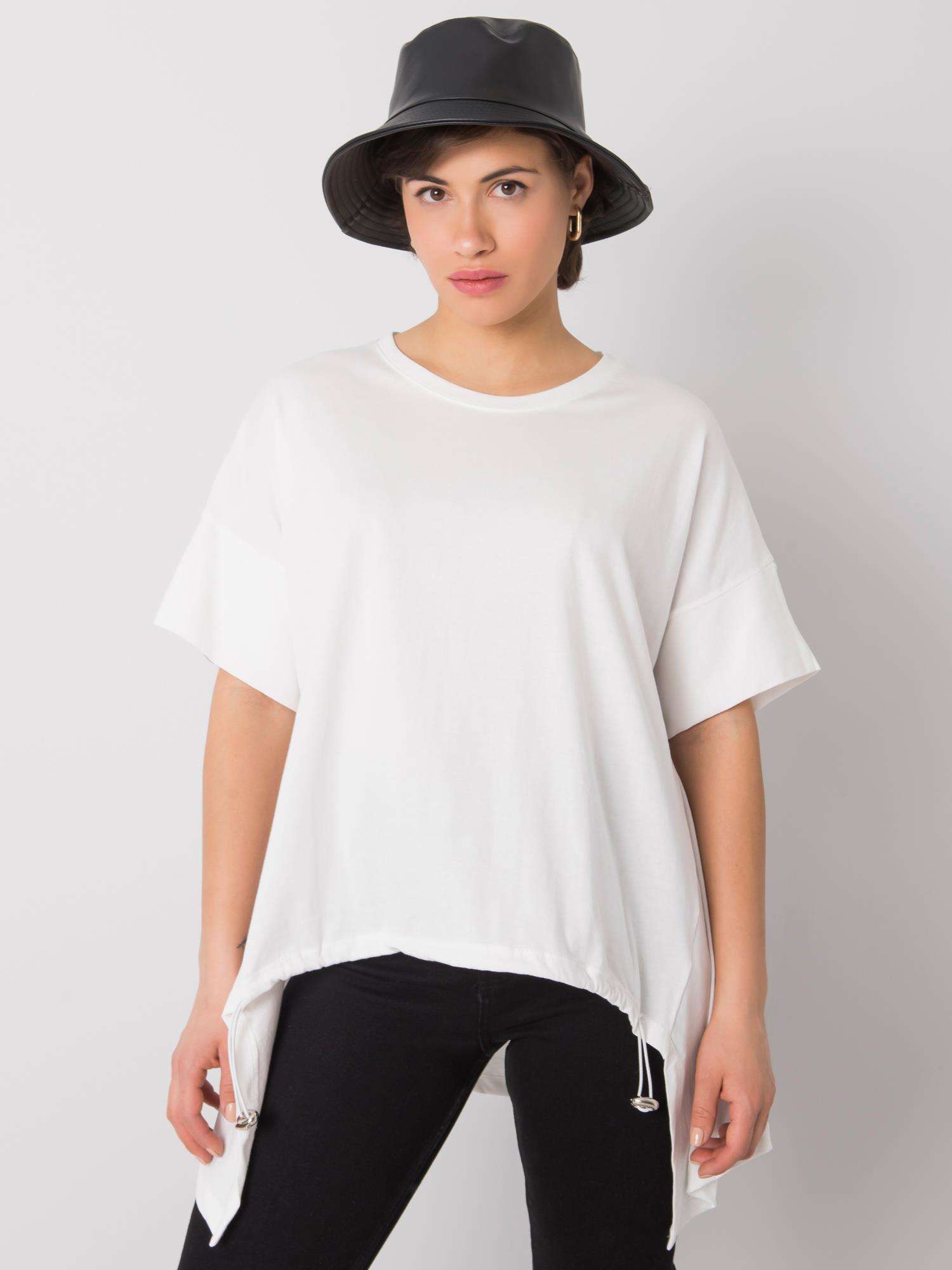 BÍLÉ DÁMSKÉ OVERSIZE TRIČKO 157-TS-4380.88-WHITE Velikost: S