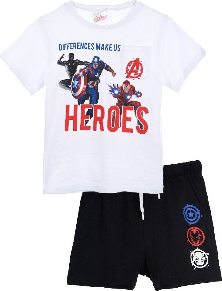 The Avengers černo-bílý chlapecký set HEROES (Velikost 104)