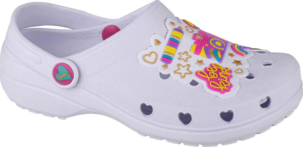 Bílé dívčí nazouváky Skechers Heart Charmer Photobomb (Velikost 27,5)