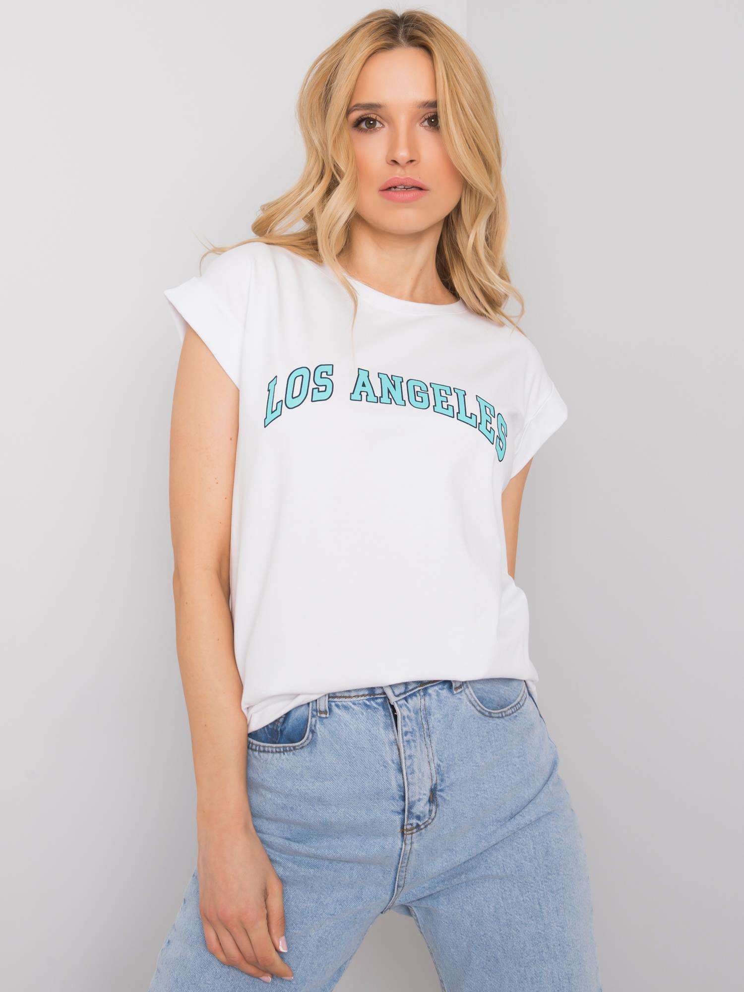 BÍLÉ DÁMSKÉ TRIČKO LOS ANGELES -RV-TS-6677.04X-WHITE Velikost: XL