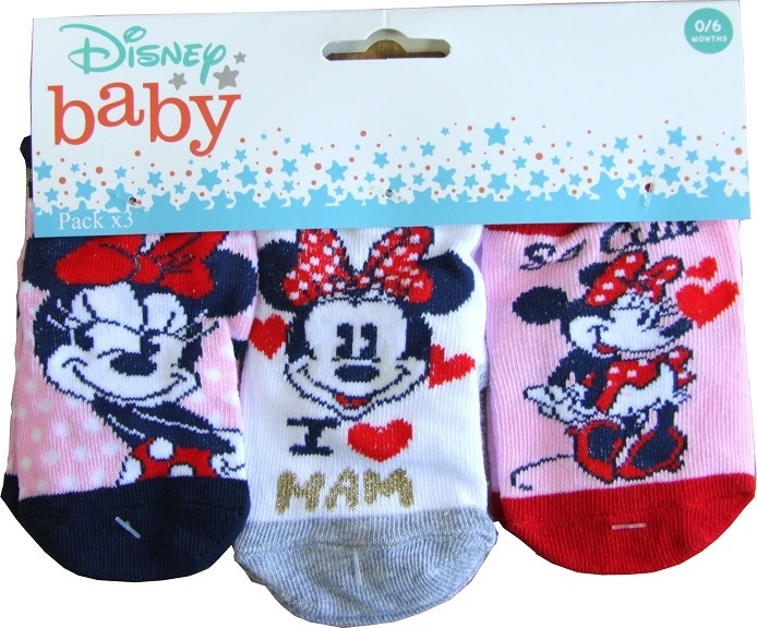 Barevná sada ponožek s Minnie (Velikost 56/58)