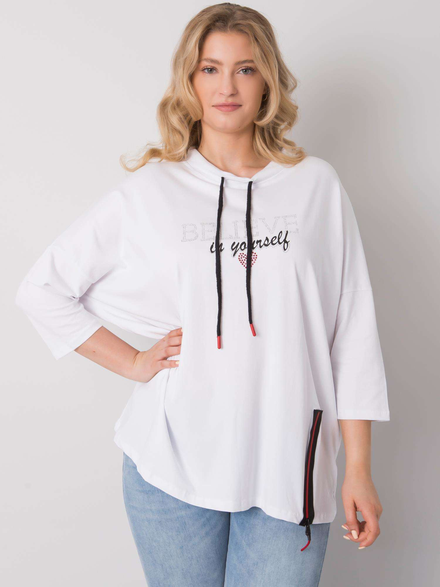 BÍLÁ DÁMSKÁ HALENKA BELIEVE -RV-BZ-6487.94P-WHITE Velikost: ONE SIZE