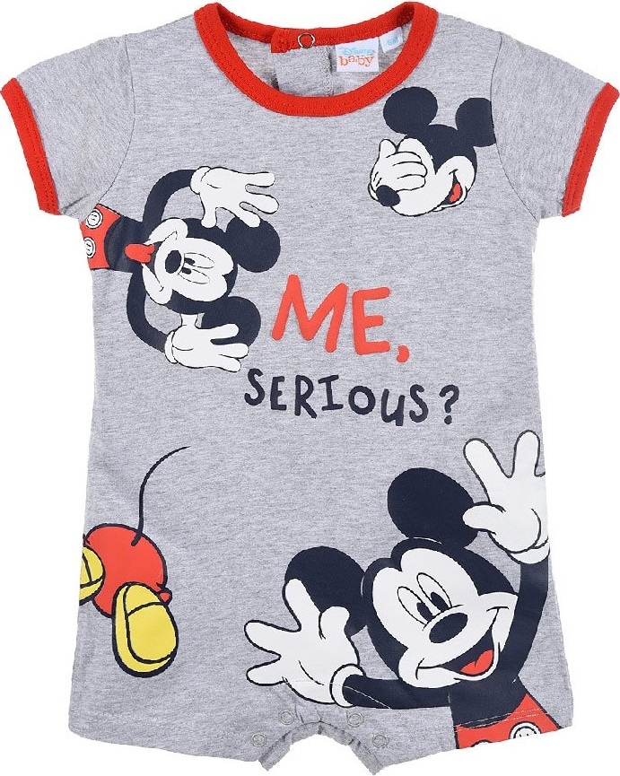 ŠEDÉ CHLAPECKÉ KRÁTKÉ BODY MICKEY MOUSE Velikost: 86