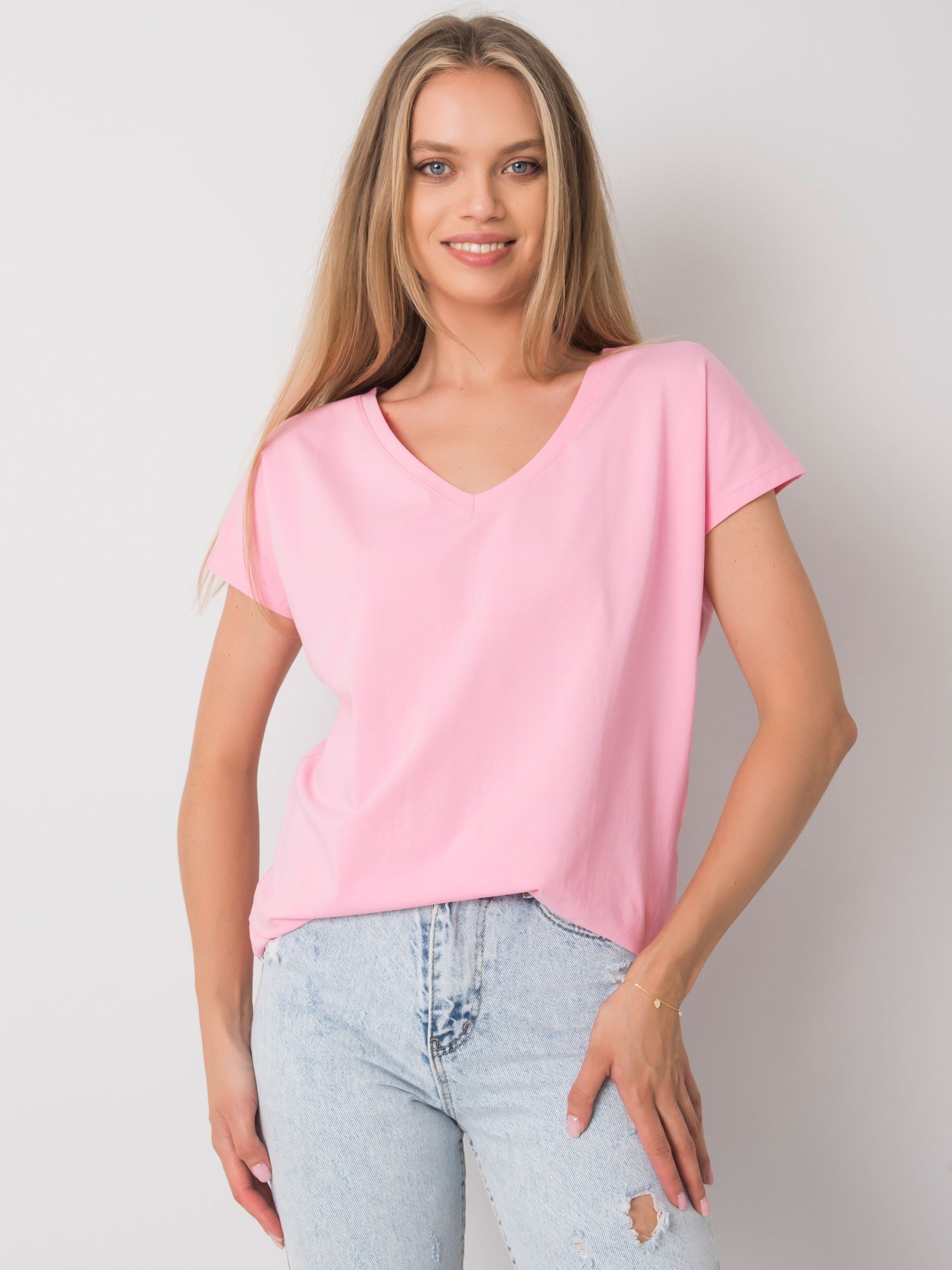 RŮŽOVÉ DÁMSKÉ TRIČKO -RV-TS-4832.02P-LIGHT PINK Velikost: S