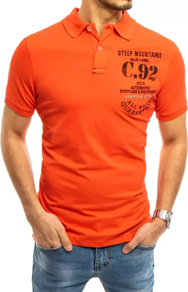 Oranžová polokošile s potiskem