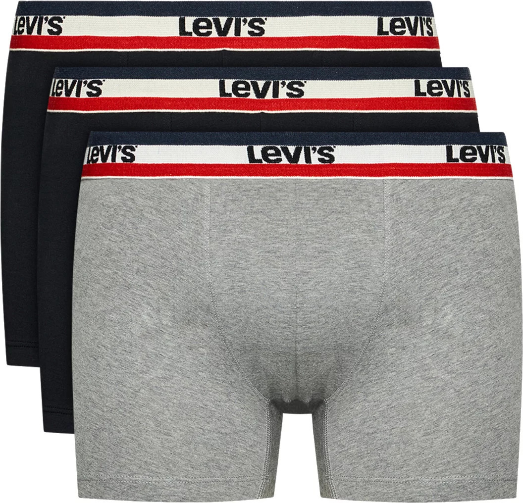 ČERNO-ŠEDÁ SADA BOXEREK LEVI'S BOXER 3 PAIRS BRIEFS 37149-0544 Velikost: S