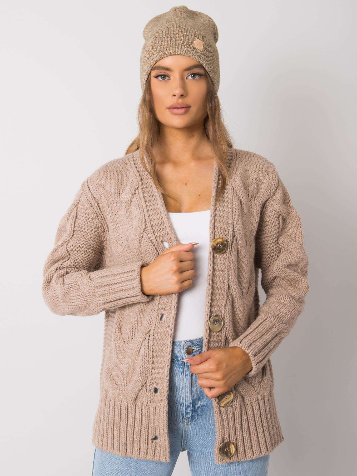 TMAVĚ BÉŽOVÁ DÁMSKÁ ČEPICE -JK-CZ-6.15-BEIGE Velikost: ONE SIZE