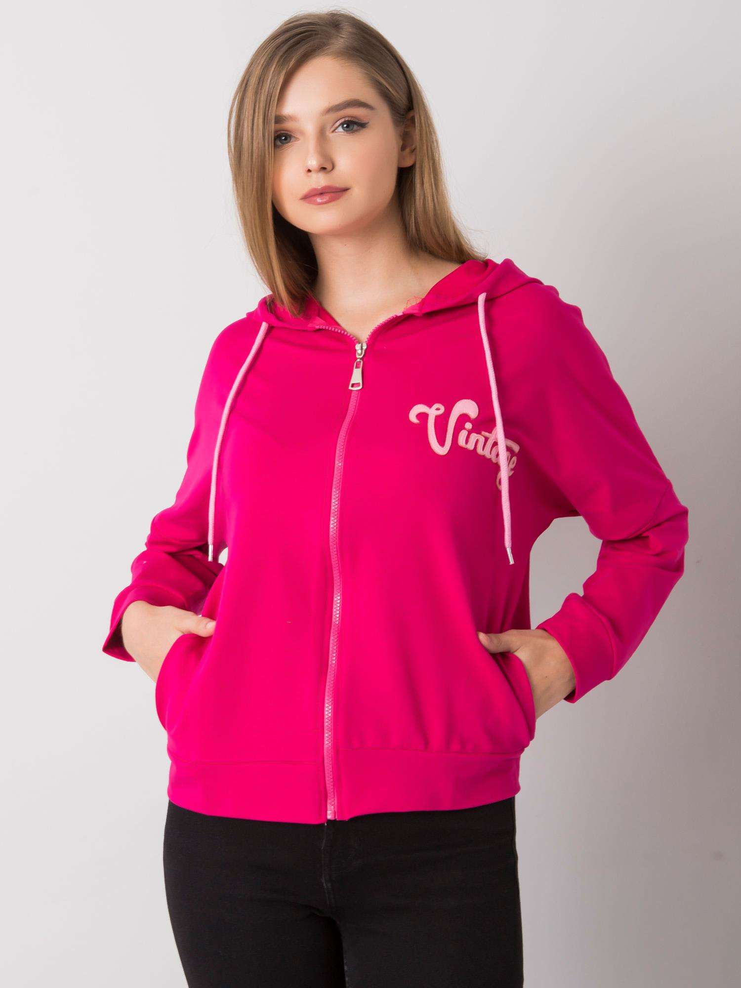 FUCHSIOVÁ MIKINA NA ZIP -FA-BL-7239.23X-FUCHSIA Velikost: ONE SIZE