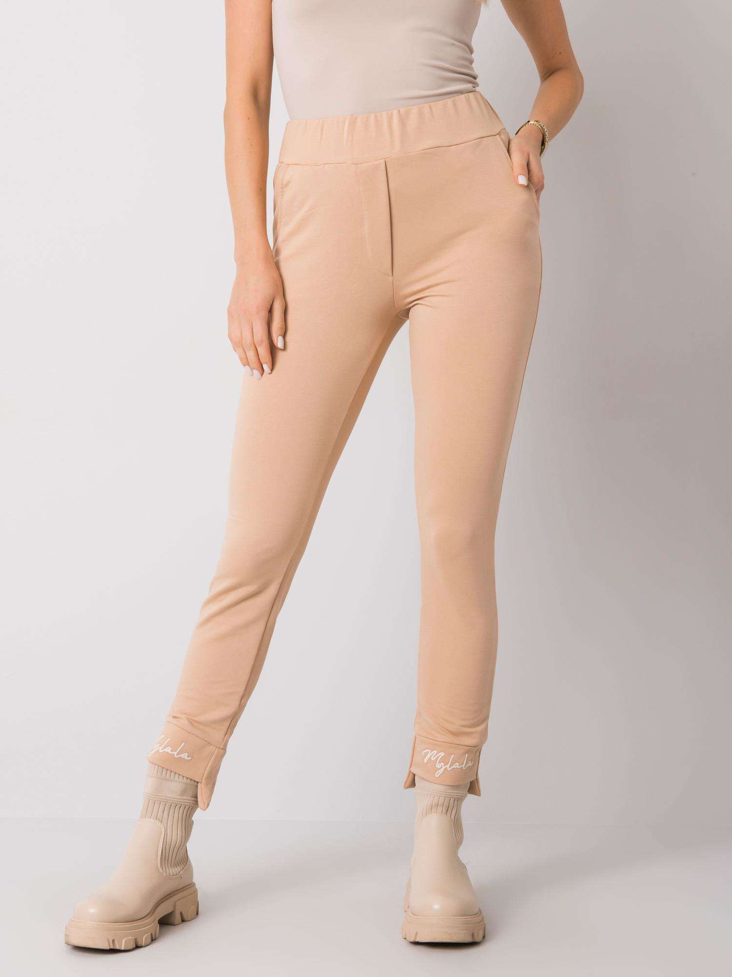 BÉŽOVÉ DÁMSKÉ TEPLÁKY FA-DR-7337.27X-BEIGE Velikost: S/M