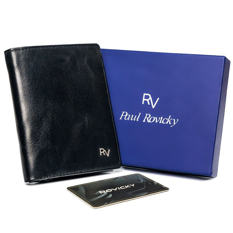 ČERNÁ PÁNSKÁ PENĚŽENKA ROVICKY L014 RV-7680272-8633 BL Velikost: ONE SIZE