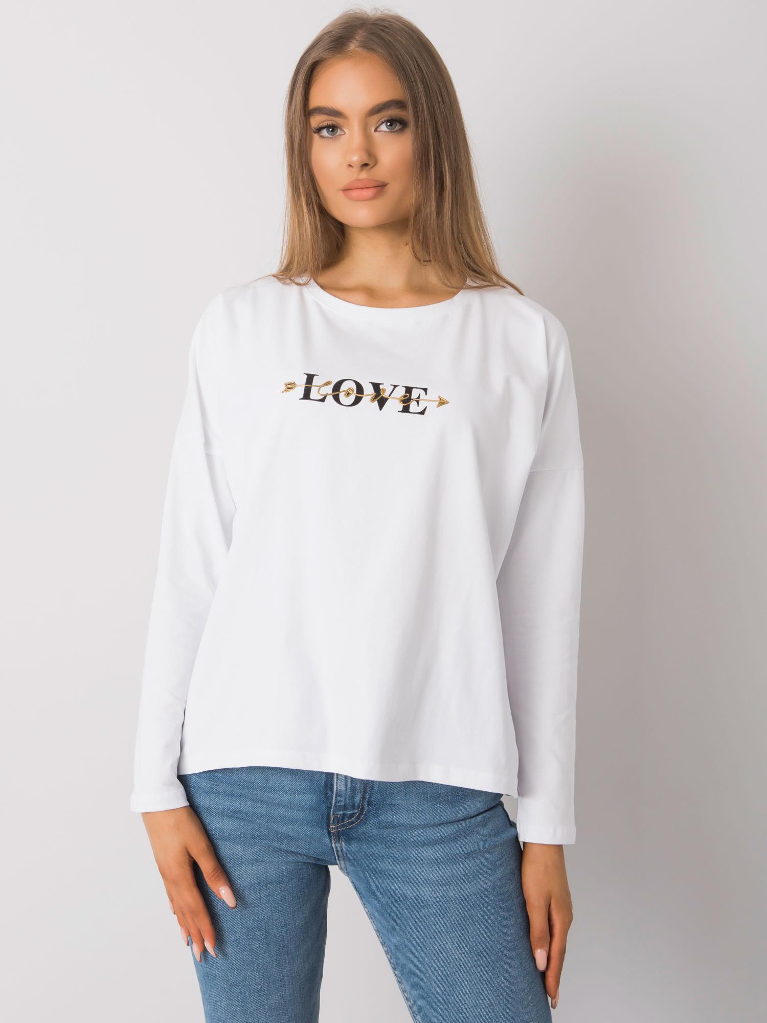 BÍLÉ DÁMSKÉ TRIČKO S NÁPISEM LOVE RV-BZ-7209.24P-WHITE Velikost: L/XL