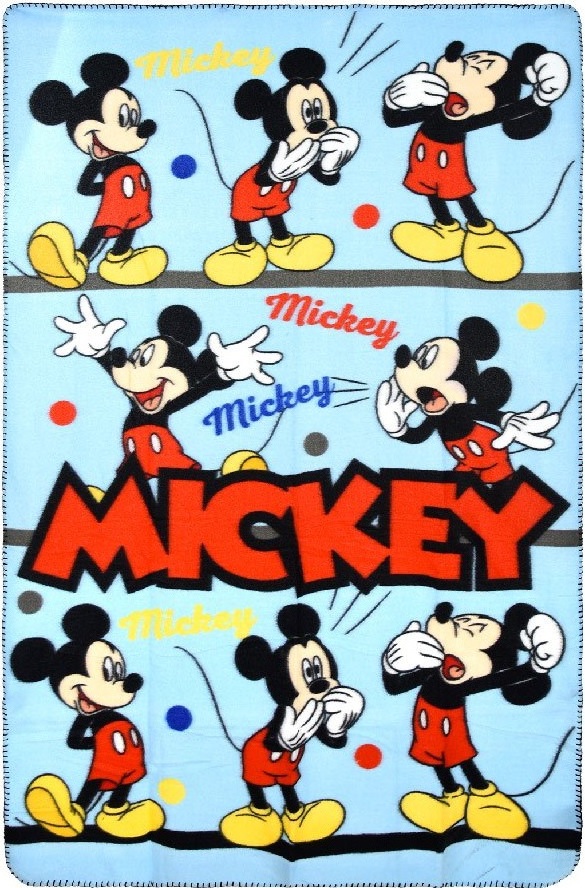 FLEECOVÁ DEKA MICKEY MOUSE 100X150 CM - SVĚTLE MODRÁ Velikost: ONE SIZE