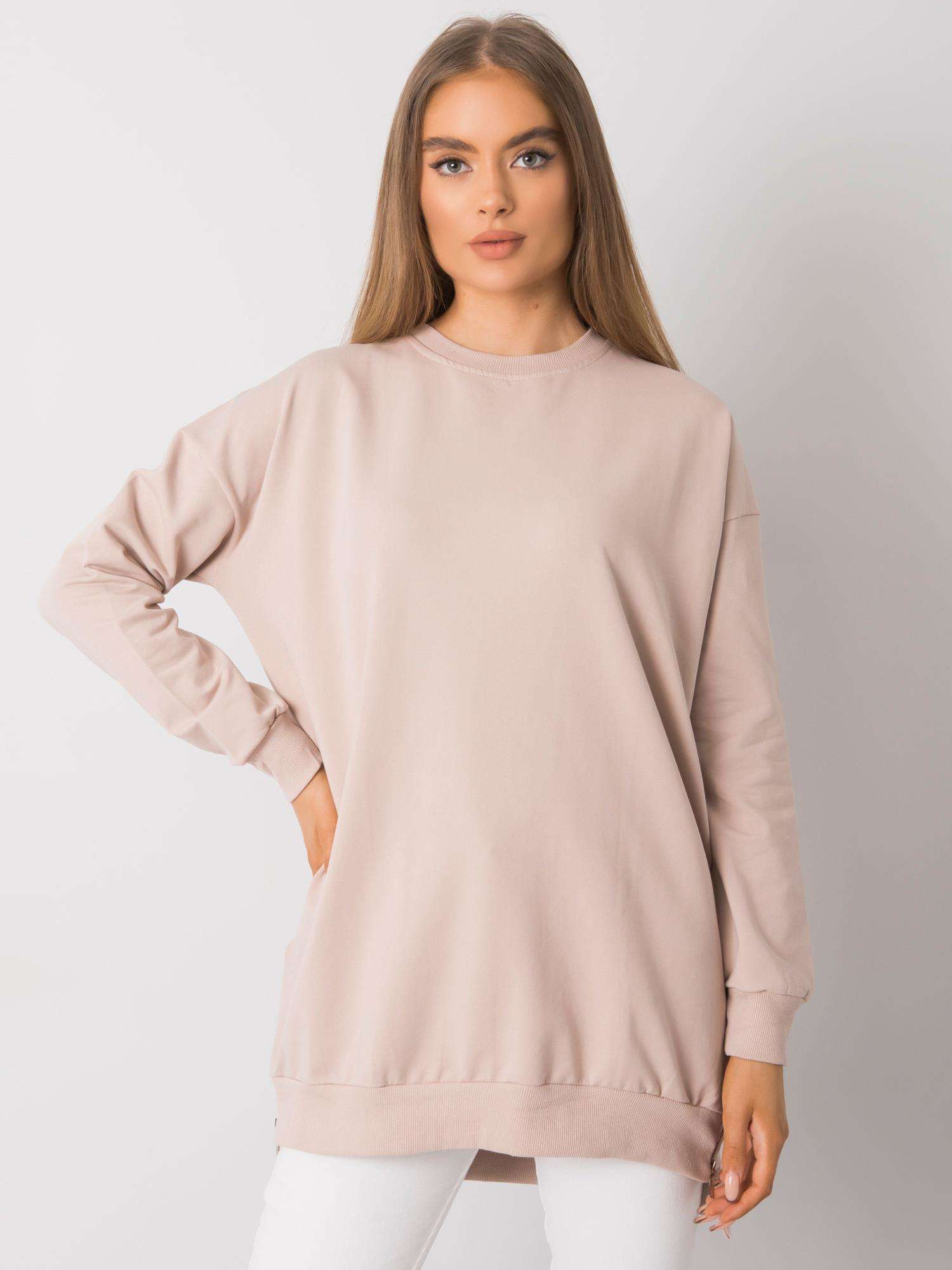 BÉŽOVÁ DÁMSKÁ TUNIKA SE ZIPY RV-TU-7187.26-BEIGE Velikost: S/M