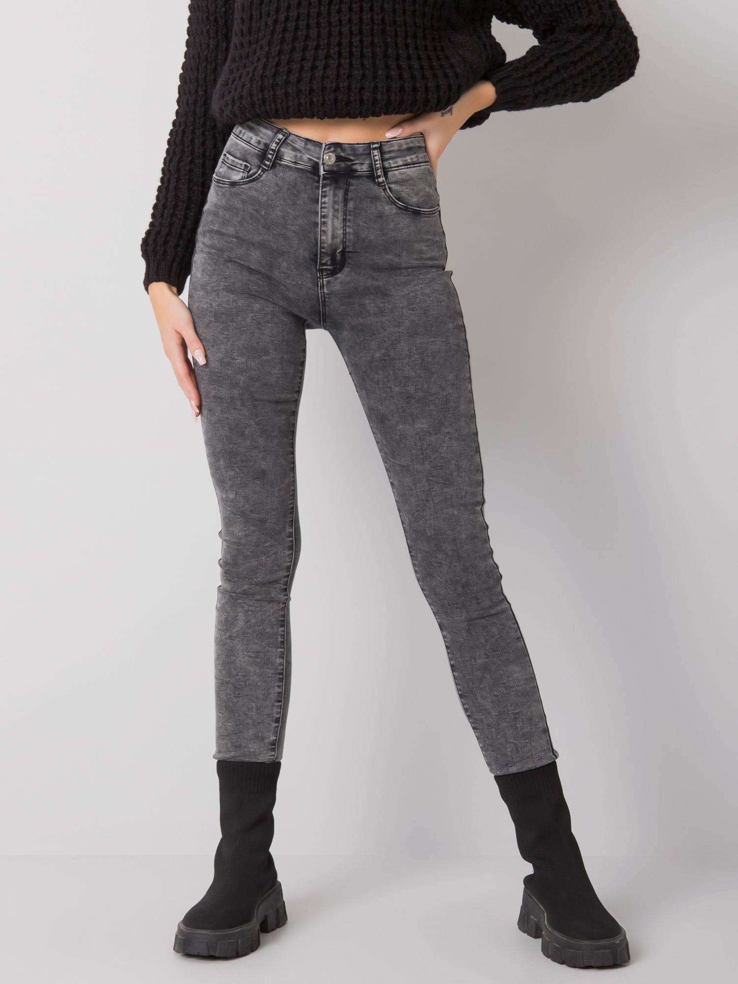 ŠEDÉ DÁMSKÉ SKINNY DŽÍNY NM-SP-L71.15-GRAY Velikost: XS