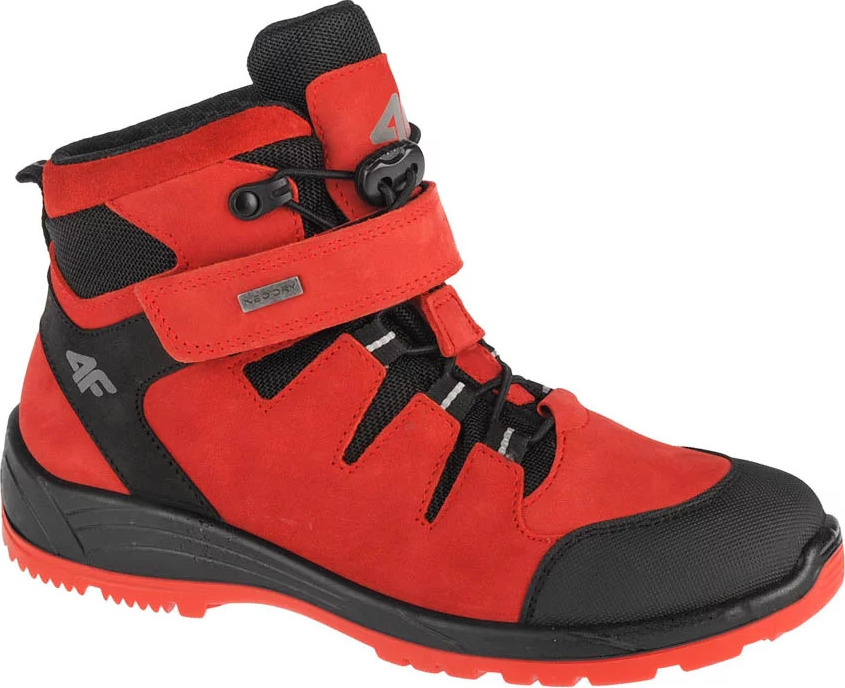 Červené chlapecké boty 4F Junior Trek (Velikost 30)