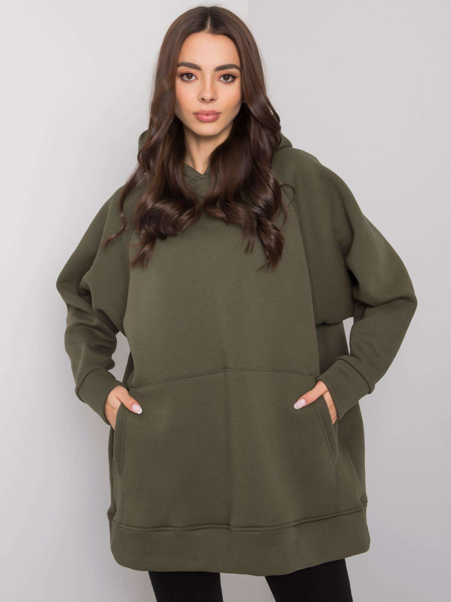 KHAKI MIKINA OVERSIZE STŘIHU SELITA -RV-BL-7369.67-KHAKI Velikost: S/M