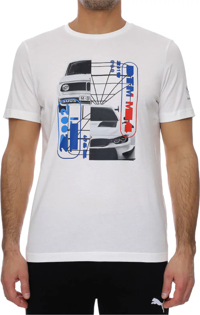 BÍLÉ PÁNSKÉ TRIČKO PUMA BMW MOTORSPORT GRAPHIC TEE 531194-02 Velikost: XS