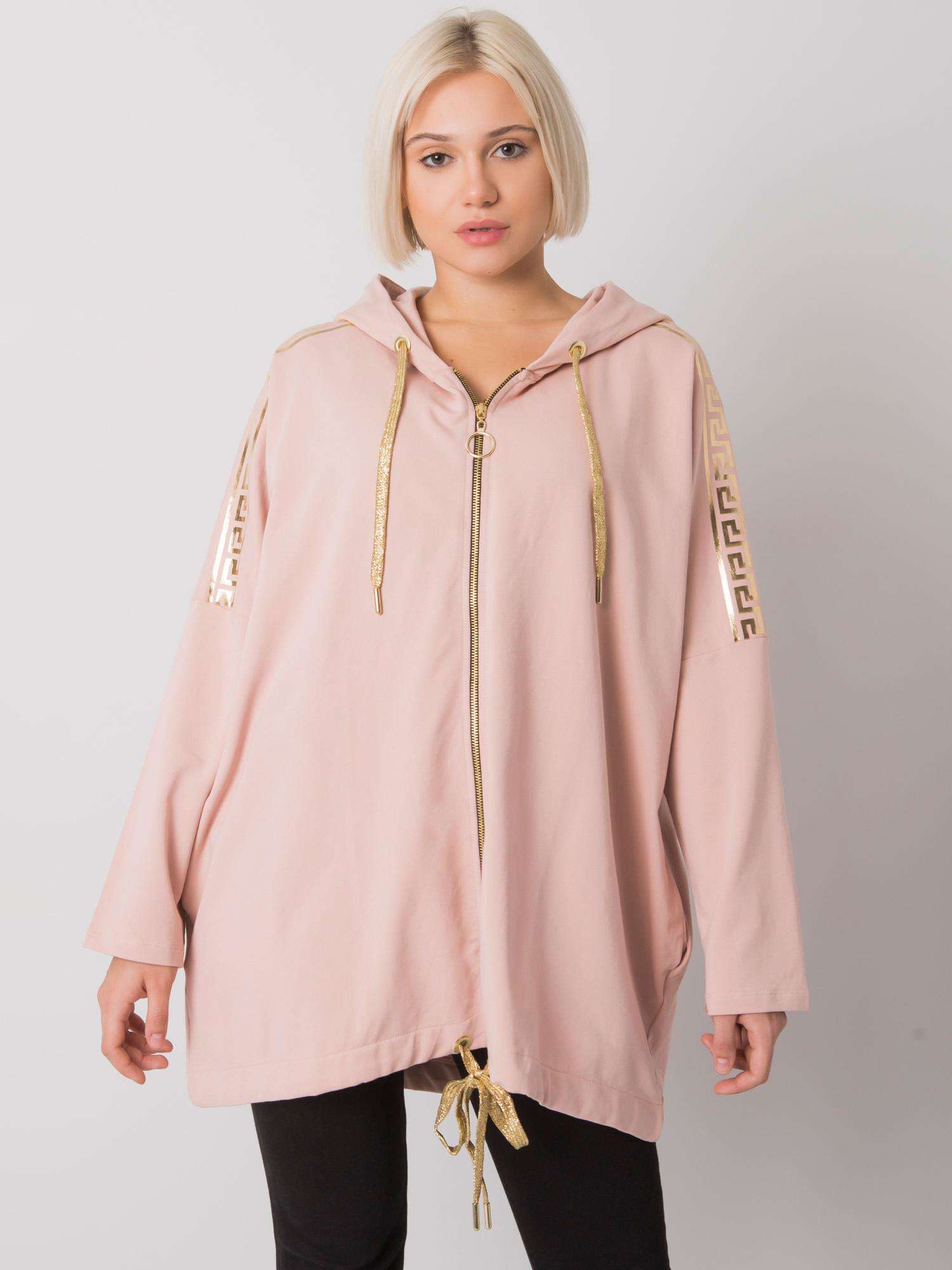 SVĚTLE RŮŽOVÁ DÁMSKÁ MIKINA NA ZIP RV-BL-6781.08P-PINK Velikost: S/M