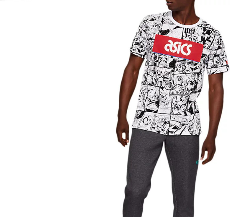 BÍLÉ TRIČKO ASICS TF M GRAPHIC SS 1 TEE 2191A260-101 Velikost: M