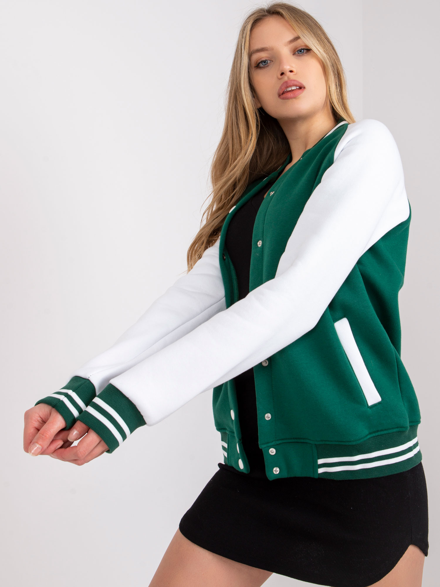 ZELENO-BÍLÝ BOMBER PORTO RV-BL-7351.28X-GREEN-WHITE Velikost: L/XL