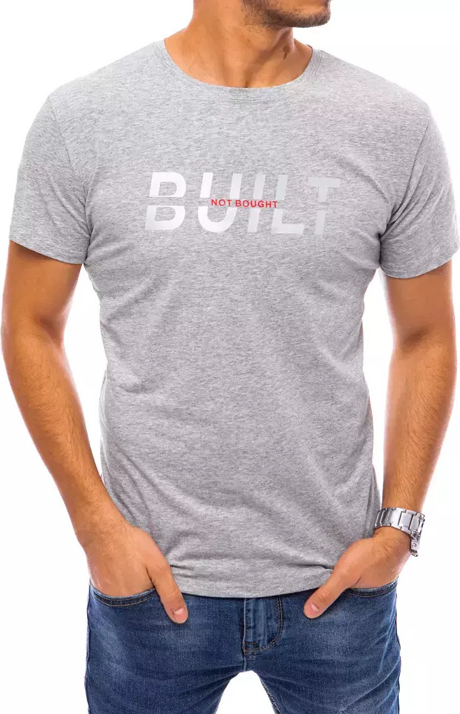 SVĚTLE ŠEDÉ  TRIČKO "BUILT NOT BOUGHT" RX4726 Velikost: 2XL