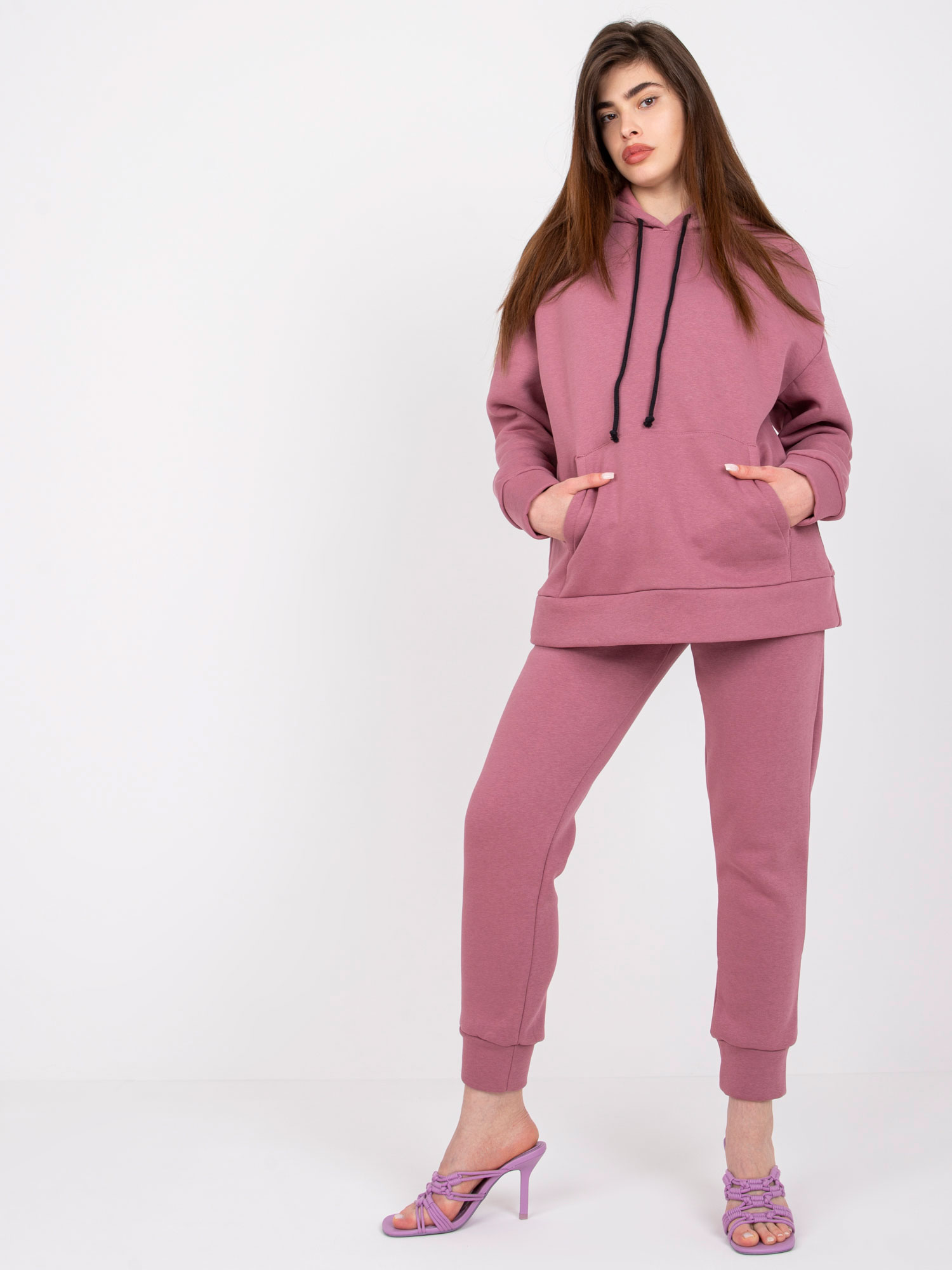 RŮŽOVÝ BASIC KOMPLET MIKINY A TEPLÁKŮ ASTORIA LK-KMPL-508774.16X-PINK Velikost: L/XL