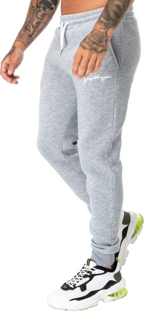 ŠEDÉ PÁNSKÉ TEPLÁKY JUSTHYPE SCRIBBLE LOGO JOGGERS HYPSCRIB0010 Velikost: XL