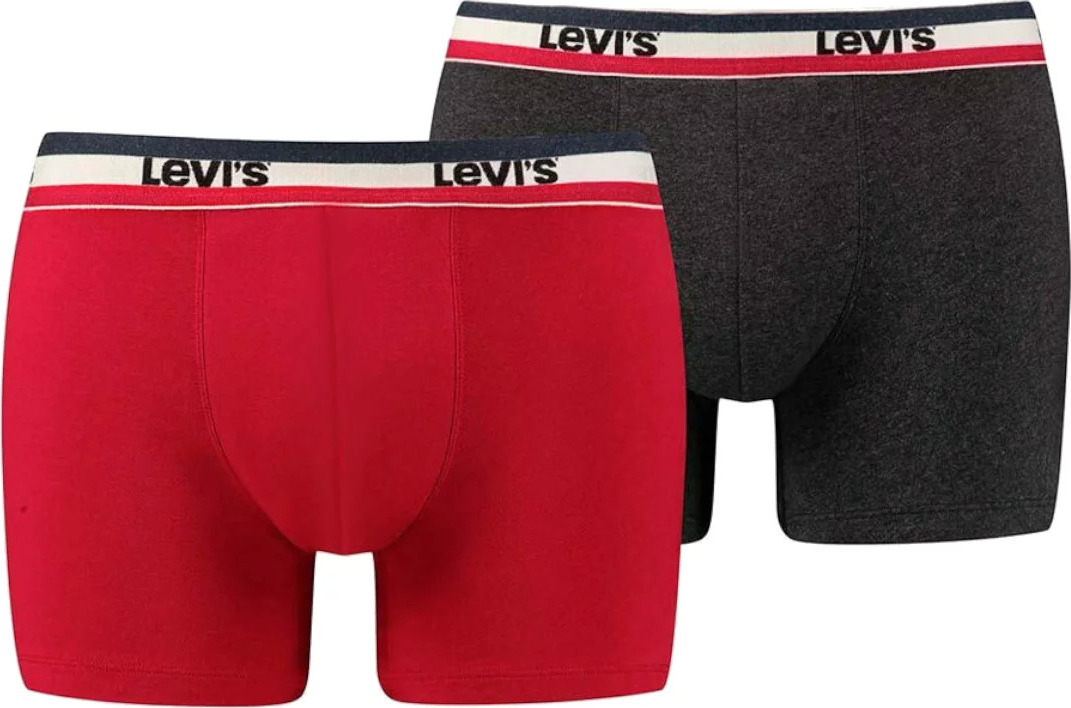 ČERVENO-ŠEDÁ SADA BOXEREK LEVI'S BOXER 2 PAIRS BRIEFS 37149-0205 Velikost: S